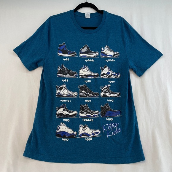 Retro Kicks T-Shirt 1986-1998 Blue Men’s Size Large - Picture 1 of 11